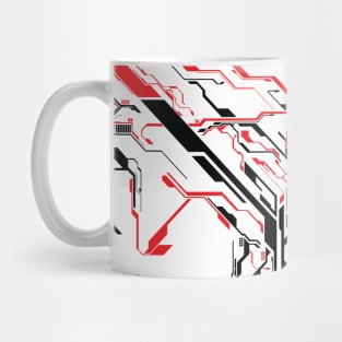 Red and Black Symmetrical Abstract Mug